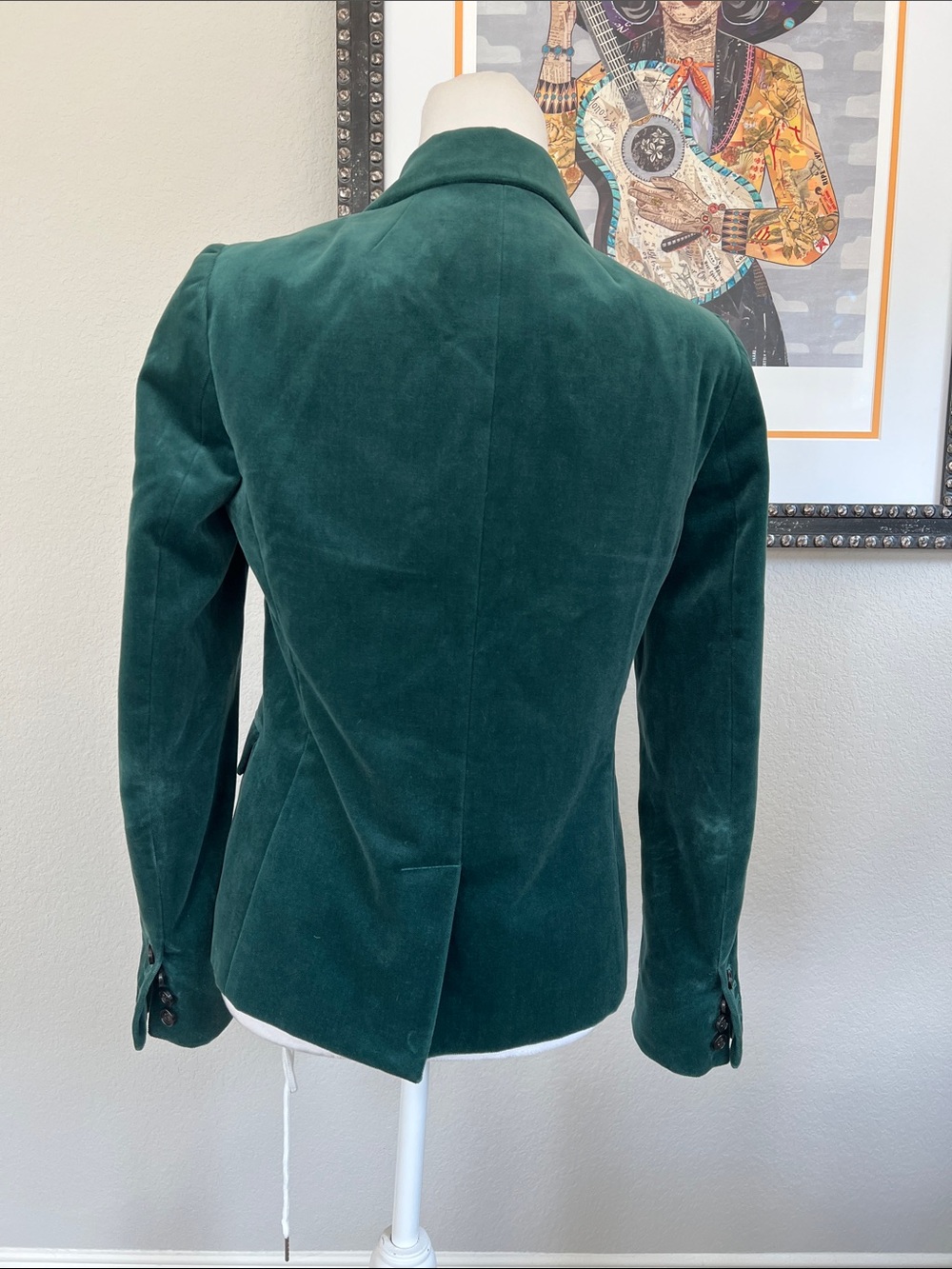 J. Crew Green Velvet Schoolboy Blazer 4 - Picture 3 of 5